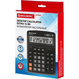 Калькулятор настольный большой BRAUBERG EXTRA-12-BK, 206*155 мм Черный, 12 разрядов