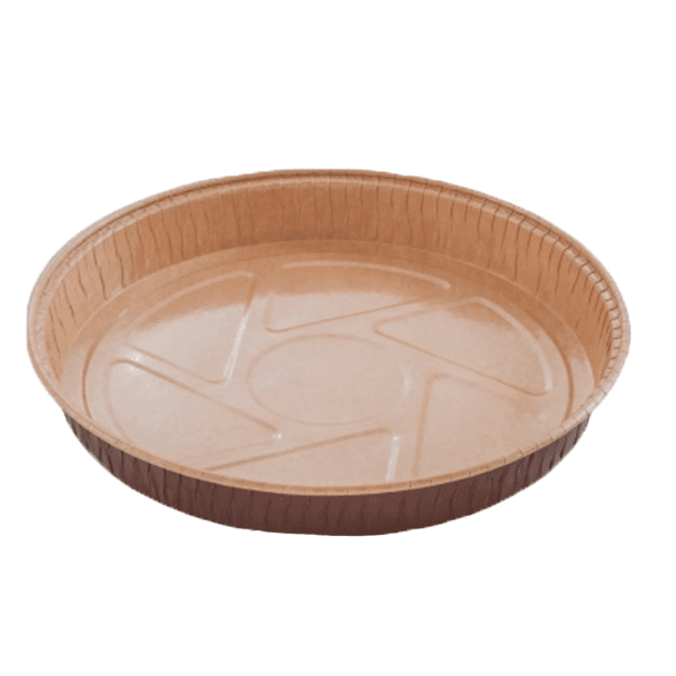 Форма бумажная одноразовая под пирог С200-25LB/ D218,d198,h25/ коричневая, ЛАМИНИРОВАННАЯ Ф