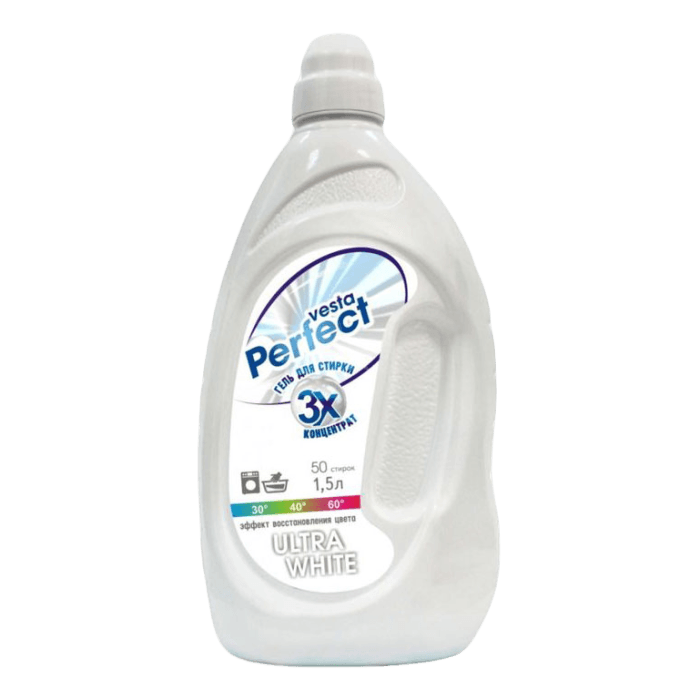 Гель для стирки белья 1,5 л "Vesta" Perfect, Ultra White Гель для стирки белья 1,5 л "Vesta" Perfect, Ultra White