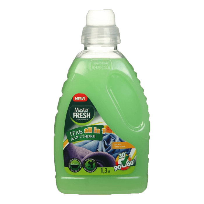 Гель для стирки белья 1,3 л "Master FRESH", ALL IN 1 Гель для стирки белья 1,3 л "Master FRESH", ALL IN 1