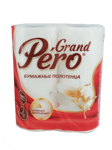 Полотенце бумажное 2-х/двухслойное "GrandPero" Белое (2 рул.упак) Полотенце бумажное 2-х/двухслойное "GrandPero" Белое (2 рул.упак)