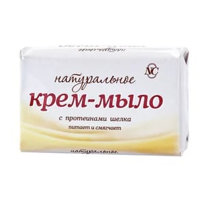 Крем-мыло кусковое 90 г туалетное "Натуральное с протеинами шелка" НК Крем-мыло кусковое 90 г туалетное "Натуральное с протеинами шелка" НК