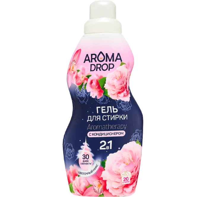 Гель для стирки белья 1 л/1000 мл "Aroma drop" 2 в 1 Aromatherapy, Цветочный микс Гель для стирки белья 1 л/1000 мл "Aroma drop" 2 в 1 Aromatherapy, Цветочный микс