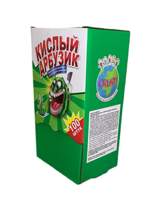 Жевательная резинка "Кислый Арбузик" 4,5г (100 шт.упак) Жевательная резинка "Кислый Арбузик" 4,5г (100 шт.упак)